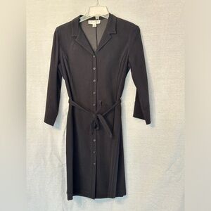 Vintage Black Petite Sophisticate Button Front Dress